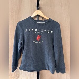 Pendleton Gray Crewneck Sweatshirt with Gold Logo Label